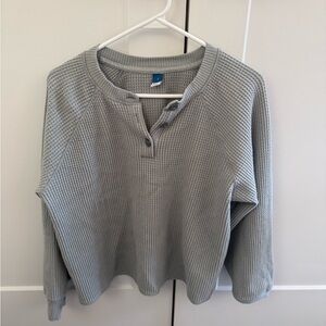 Old Navy Light Gray Waffle Knit Women's Sweater